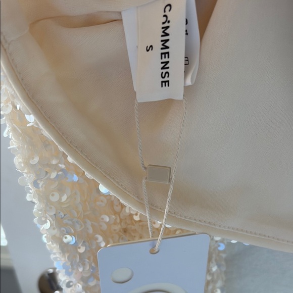 White Sequin Crop Blouse - Picture 4 of 4